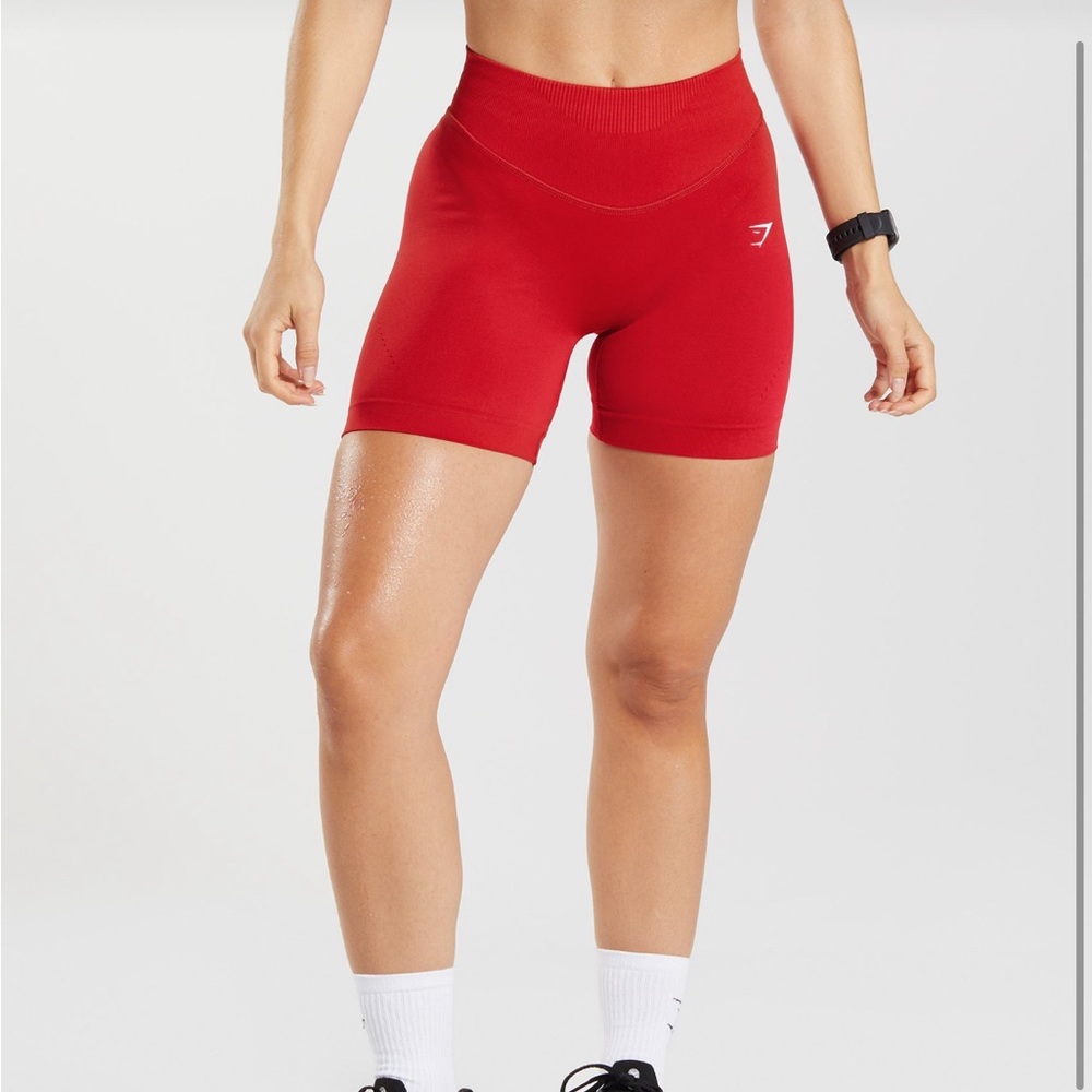 Red Gymshark shorts for woman